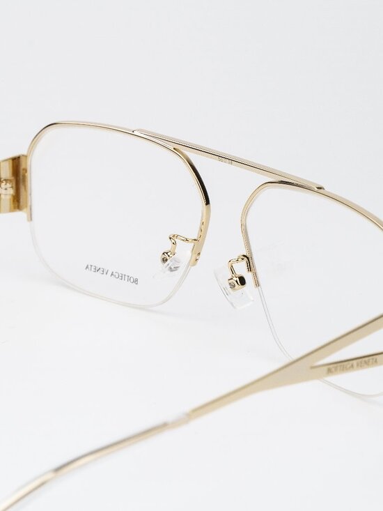 Bottega Veneta Women Eyeglasses Gold Pilot BV1067O 002 NEW AUTHENTIC main image 9